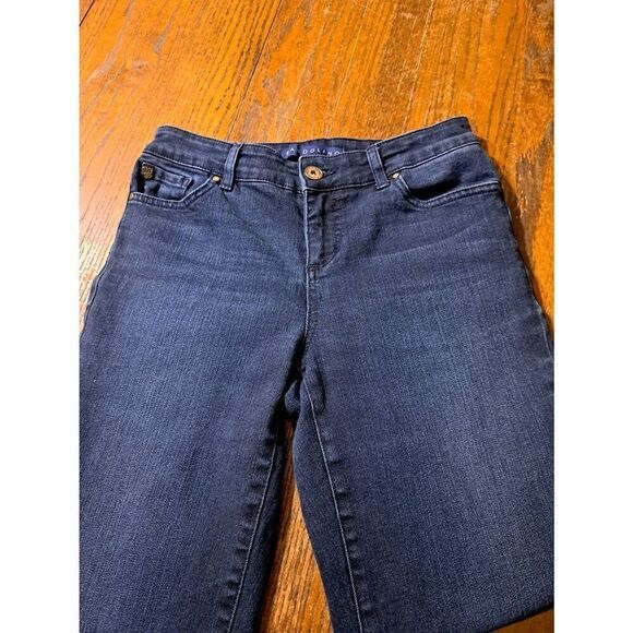 4PS Petite Short Bandolino Mandie Denim Blue Jeans with Pockets Belt Loops - Picture 2 of 3